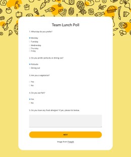 Team Lunch Poll Web Design,Real Estate,Help Center,Application Forms,Sign Up,Poll Template,Registration Forms,Human Resources,Evaluation Forms,Form Templates,Feedback Forms,Order Forms,Contact Forms,Business Forms,Membership Forms,Request Forms,Signup Forms,Wordpress Themes,Responsive Website,Magazine Wordpress,Site Templates,Political Party,Wordpress Plugins,Social Media,Lead Generation,Straw Poll,Popular Categories,Effects Templates,Sound Effects,Web Themes,Business Wordpress,Resources Forms,Political Poll,Human Resources Forms,Donation Forms,Event Registration,Report Forms,Marketing Forms,Straw Poll Template,Start Selling,Admin Templates,Specialty Pages,Last Year,Election Campaign,Video Assets,Unlimited Downloads,Design Templates,Business Wordpress Themes,Video Stock,Form Builder,Education Forms,Online Voting,Landing Page,Online Poll,Voting System,Personal Blog,Booking Forms,Survey Templates,Google Sheets,Customer Service,Payment Forms,Consent Forms,Generation Forms,Lead Generation Forms,Subscription Forms,Questions And Answers,Web Forms,Appointment Forms,Employment Forms,Quote Forms,Volunteer Forms,Church Forms,Insurance Forms,Photography Forms,Estate Forms,Real Estate Forms,Terms Of Service,File Upload,Upload Forms,Sponsorship Forms,Event Forms,Event Registration Forms,File Upload Forms,Political Poll Template,Templates From,Wordpress Templates,Free Online,Pty Ltd,News Magazine,News Magazine Wordpress
