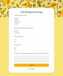 Team Lunch Poll - Benutzerdefiniertes Website-Design