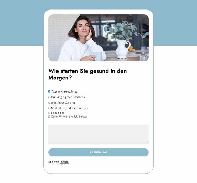 Morning boost poll Website design