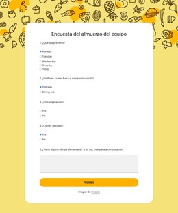 Funcionalidad De Diseño De Tema Para Team Lunch Poll