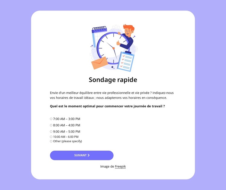 Quick poll Modèle HTML