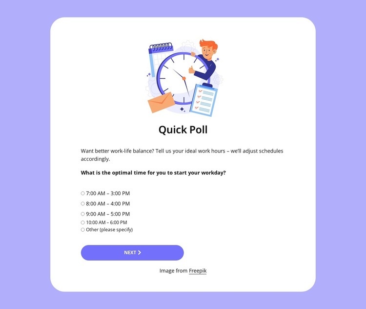 Quick poll Html Code Example