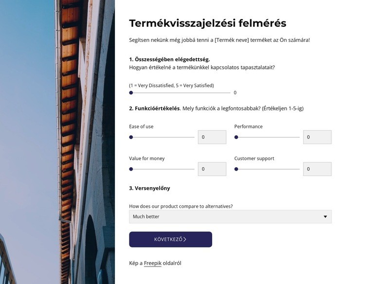 Product feedback survey HTML Sablon
