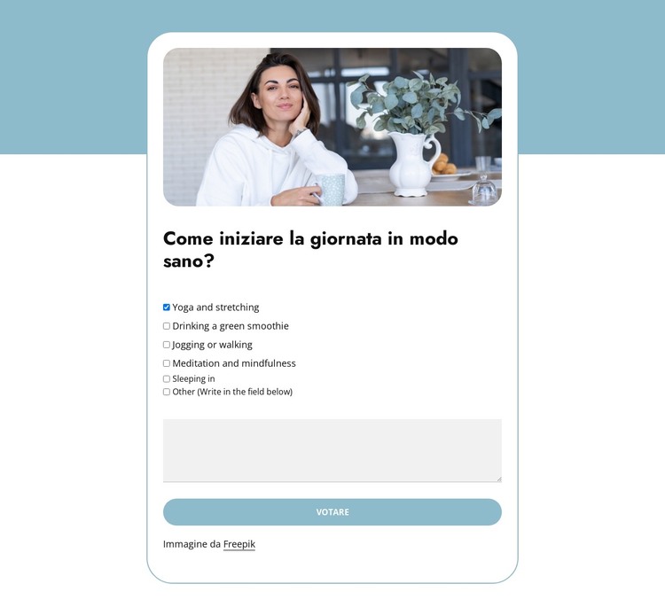 Morning boost poll Modello HTML