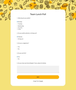 Team Lunch Poll
