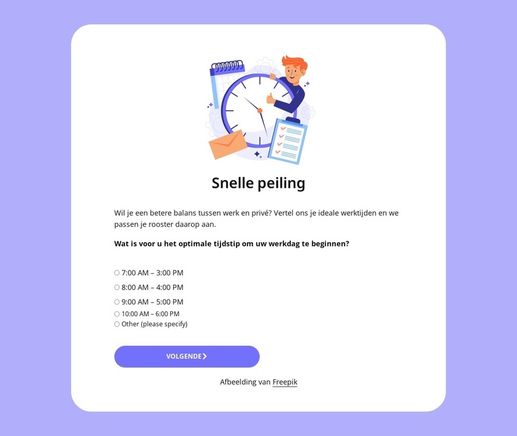 Quick poll Website sjabloon