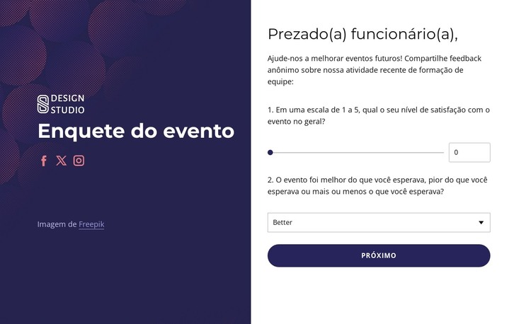 Team Building feedback survey Modelo HTML