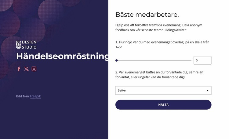 Team Building feedback survey Mall