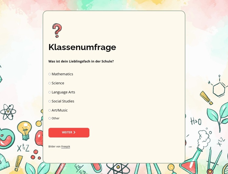 Klassenumfrage Joomla Vorlage