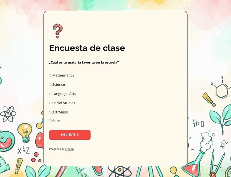 Encuesta de clase Plantilla de una página