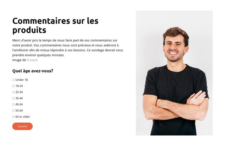 Débloquez des informations grâce aux enquêtes Maquette de site Web