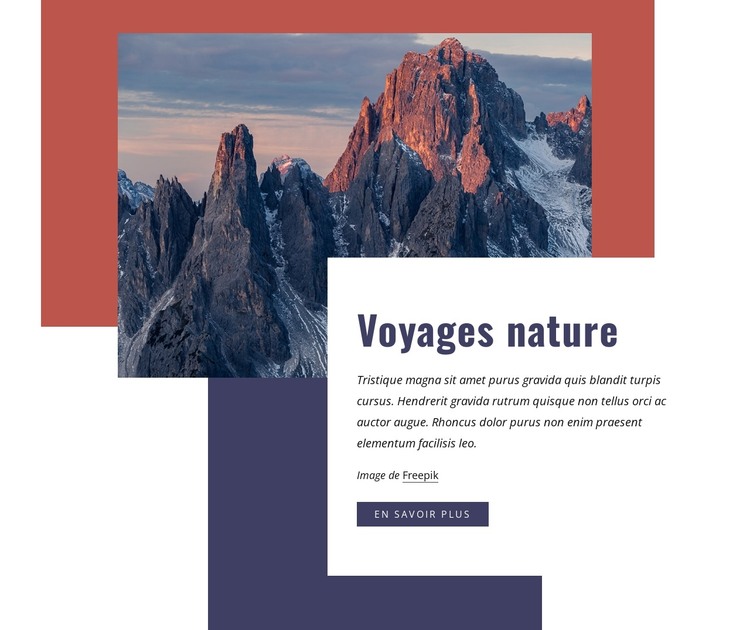 Voyage dans la nature Modèle HTML