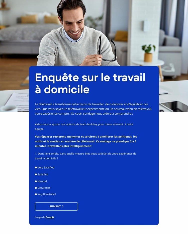 Work from home survey Modèle