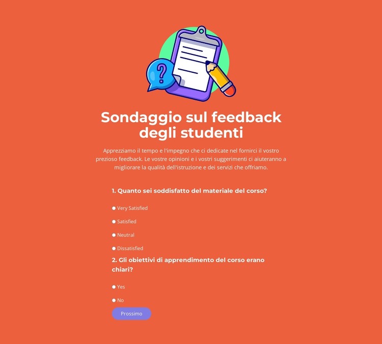 Progetta sondaggi che funzionano Modello HTML