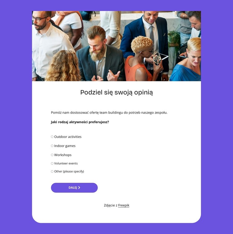 Share your feedback Szablon CSS