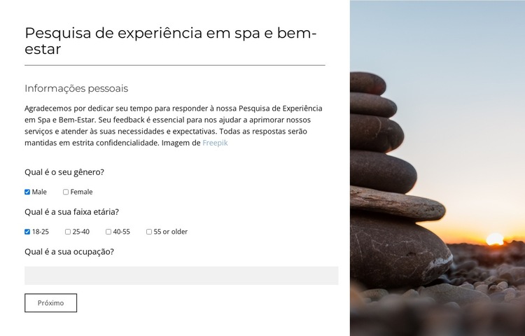 Transforme o feedback em ação Modelo de site