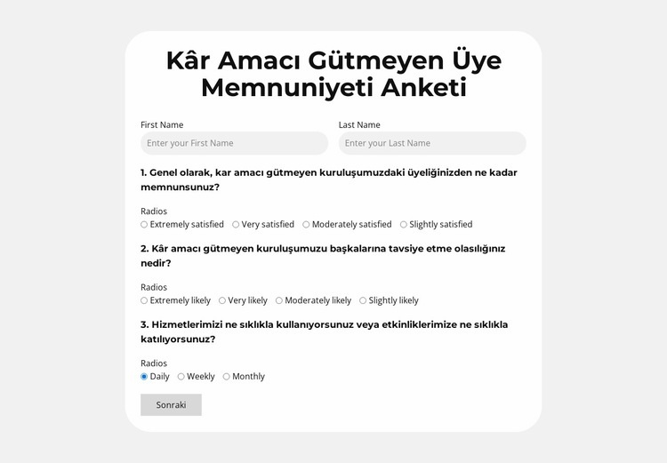 Topla. Analiz et. Geliştir. Bir Sayfa Şablonu