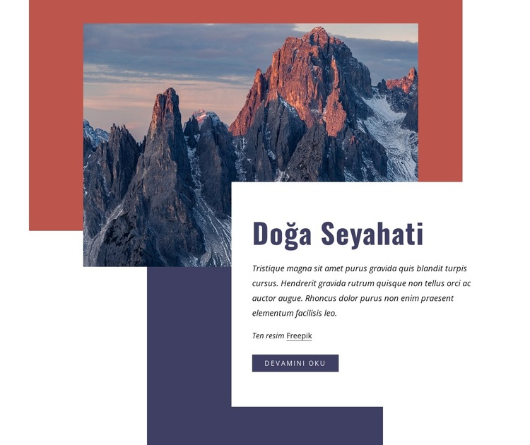 Doğaya seyahat Web Sitesi Şablonu