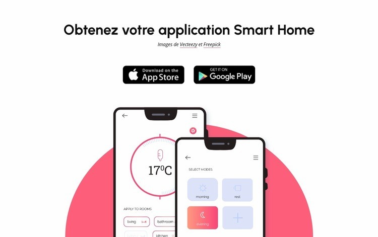 Obtenez une application pour maison intelligente Maquette de site Web