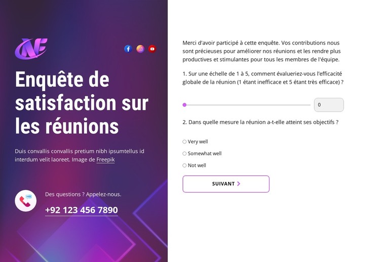De meilleures réunions à venir Modèle HTML