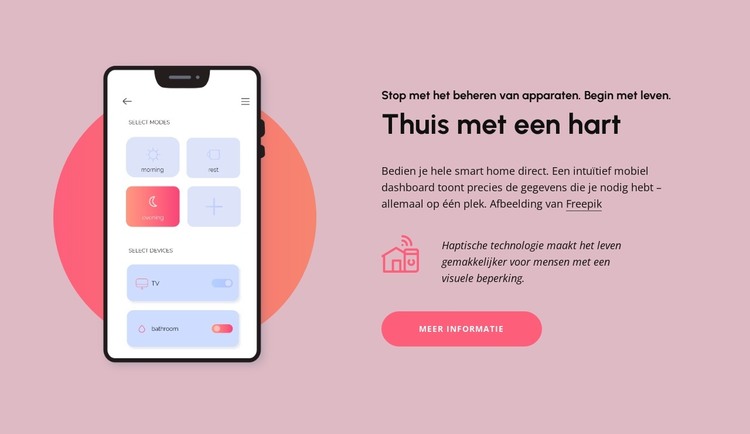 Thuis met hart HTML-sjabloon