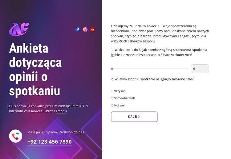 Lepsze spotkania przed nami Projekt strony internetowej