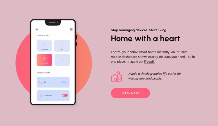 Home with heart Web Page Design