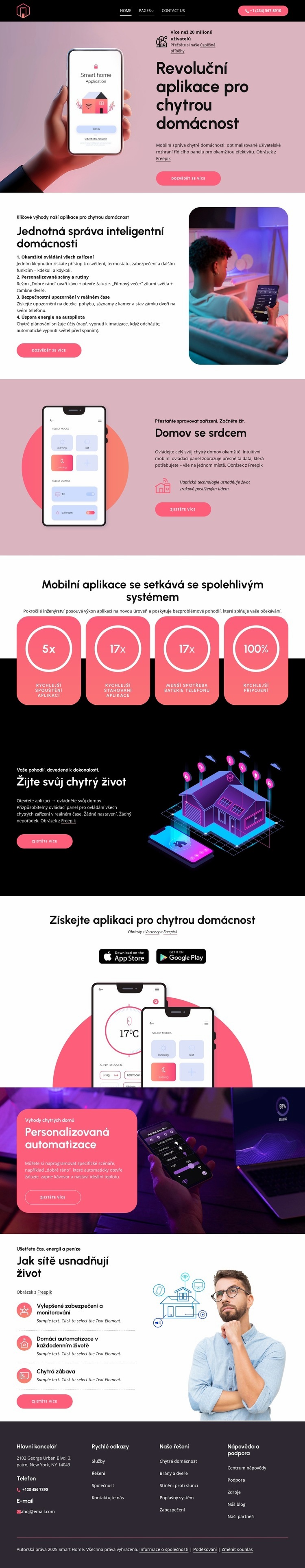 Revoluční aplikace pro chytrou domácnost Šablona