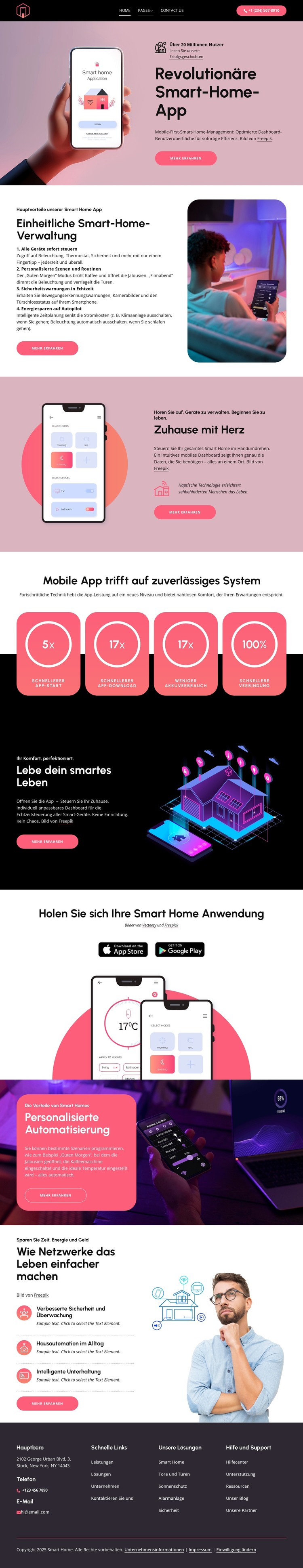 Revolutionäre Smart-Home-App HTML-Vorlage