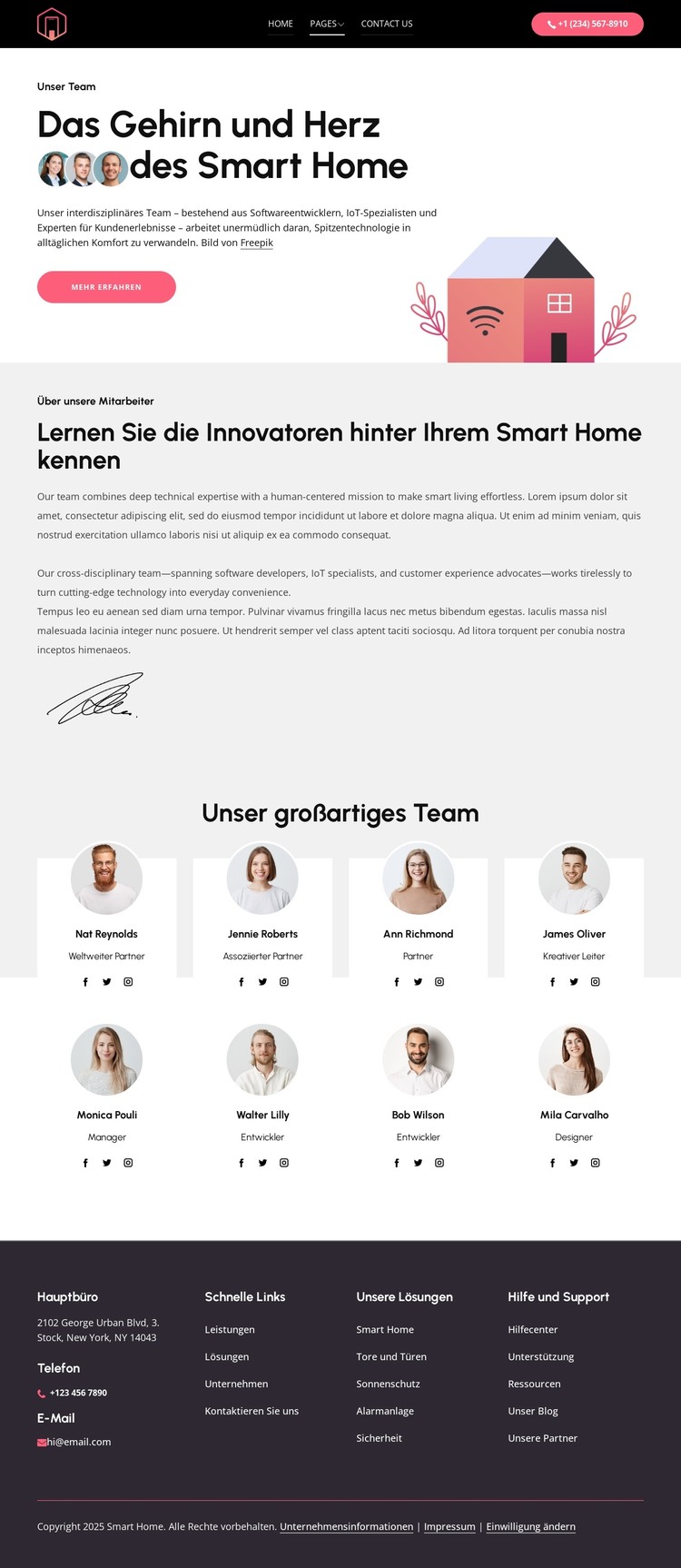 Das Herzstück des Smart Home HTML-Vorlage