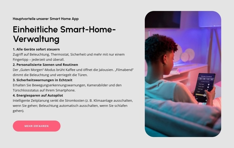 Smart-Home-Verwaltung HTML5-Vorlage