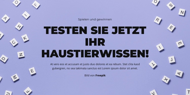 Auf die Plätze, fertig, raten Website-Vorlage