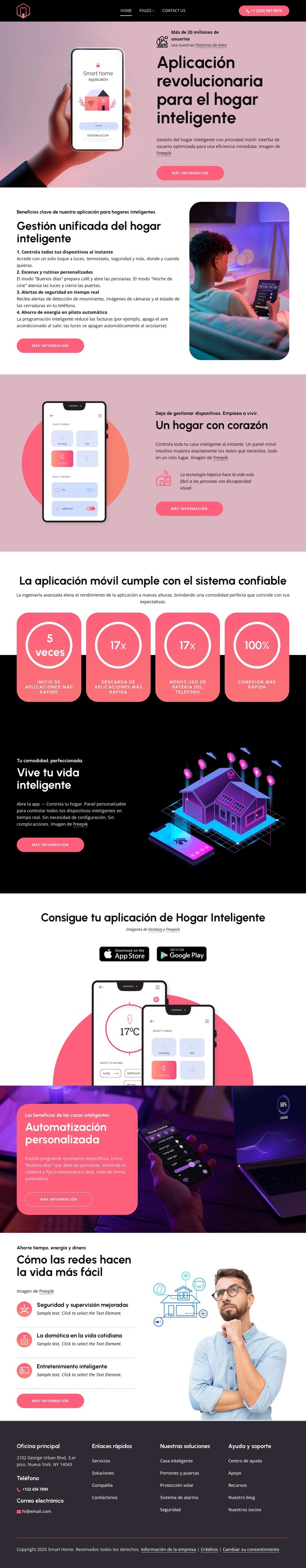 Aplicación revolucionaria para el hogar inteligente Plantilla CSS