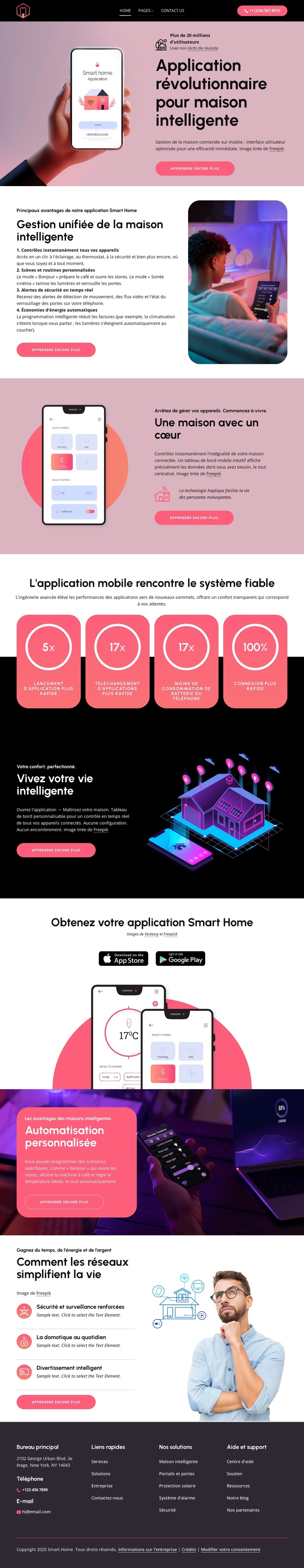 Application révolutionnaire pour maison intelligente Modèle de site Web