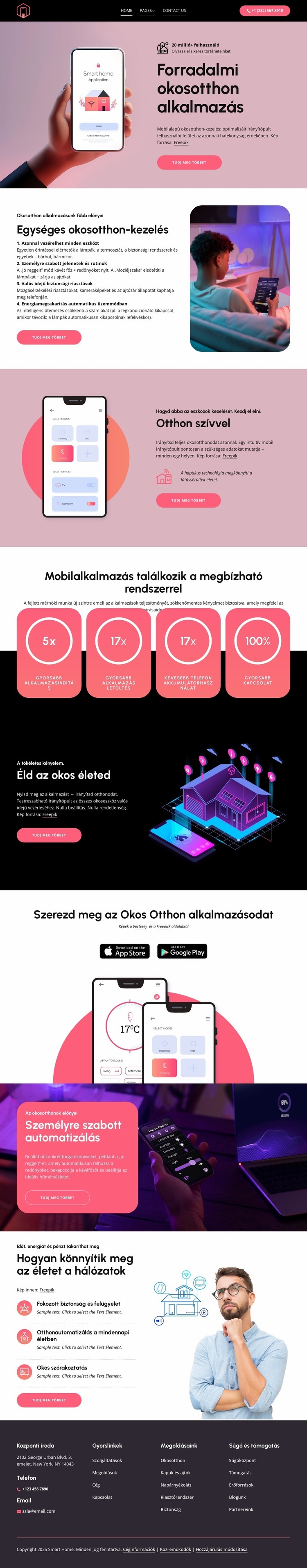 Forradalmi okosotthon alkalmazás Weboldal sablon