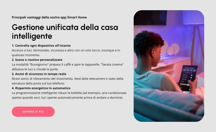 Gestione intelligente della casa Progettazione di siti web