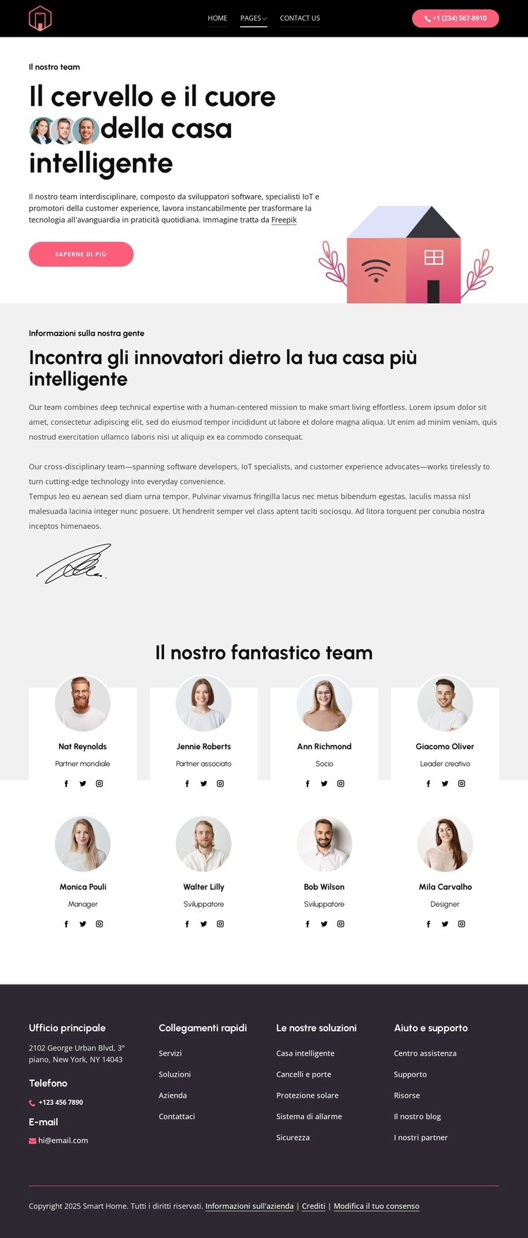 Il cuore della casa intelligente Progettazione di siti web