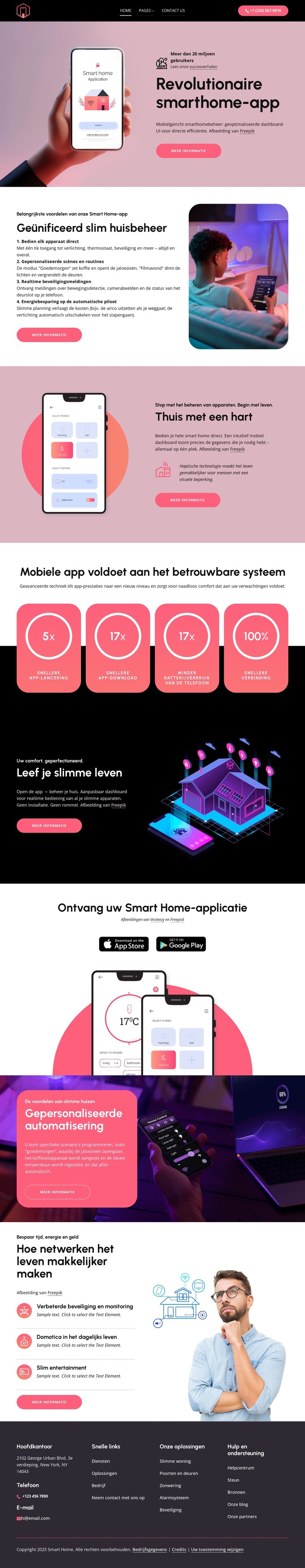Revolutionaire smart home-app CSS-sjabloon