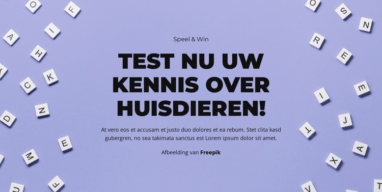 Klaar, Af, Raad eens HTML-sjabloon