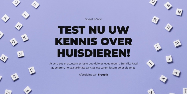 Klaar, Af, Raad eens Website sjabloon