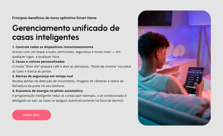 Gestão residencial inteligente Modelo HTML