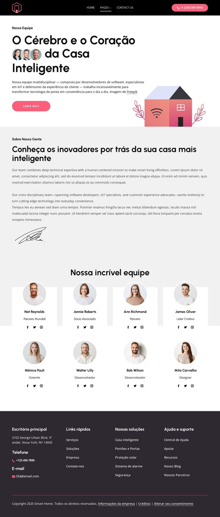 O coração da casa inteligente Modelo