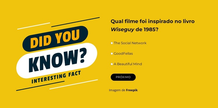 Pense rápido Modelo de site