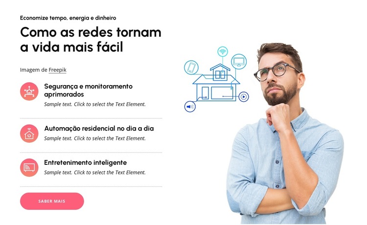 Vida inteligente de última geração Modelo de site