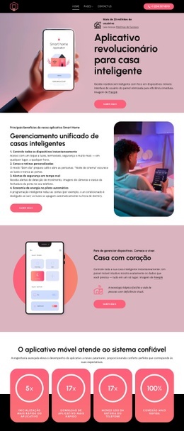 Aplicativo revolucionário para casa inteligente Landing Pages