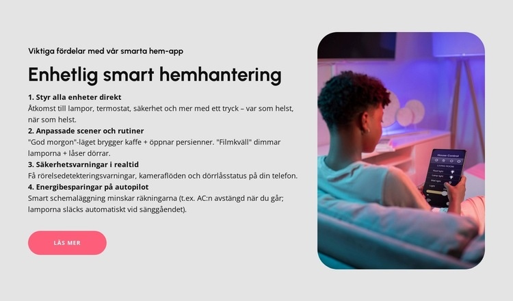 Smart hemhantering HTML-mall