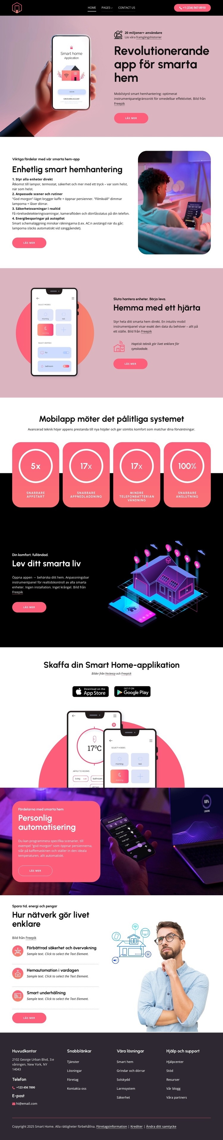 Revolutionerande smart hem-app HTML-mall