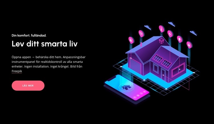 Revolutionerande hemkontroll Webbplats mall