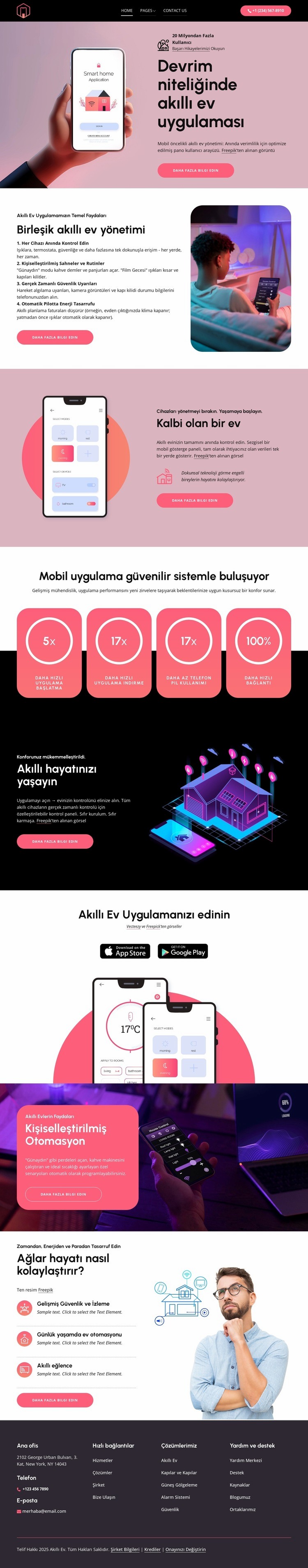 Devrim niteliğindeki akıllı ev uygulaması Şablon