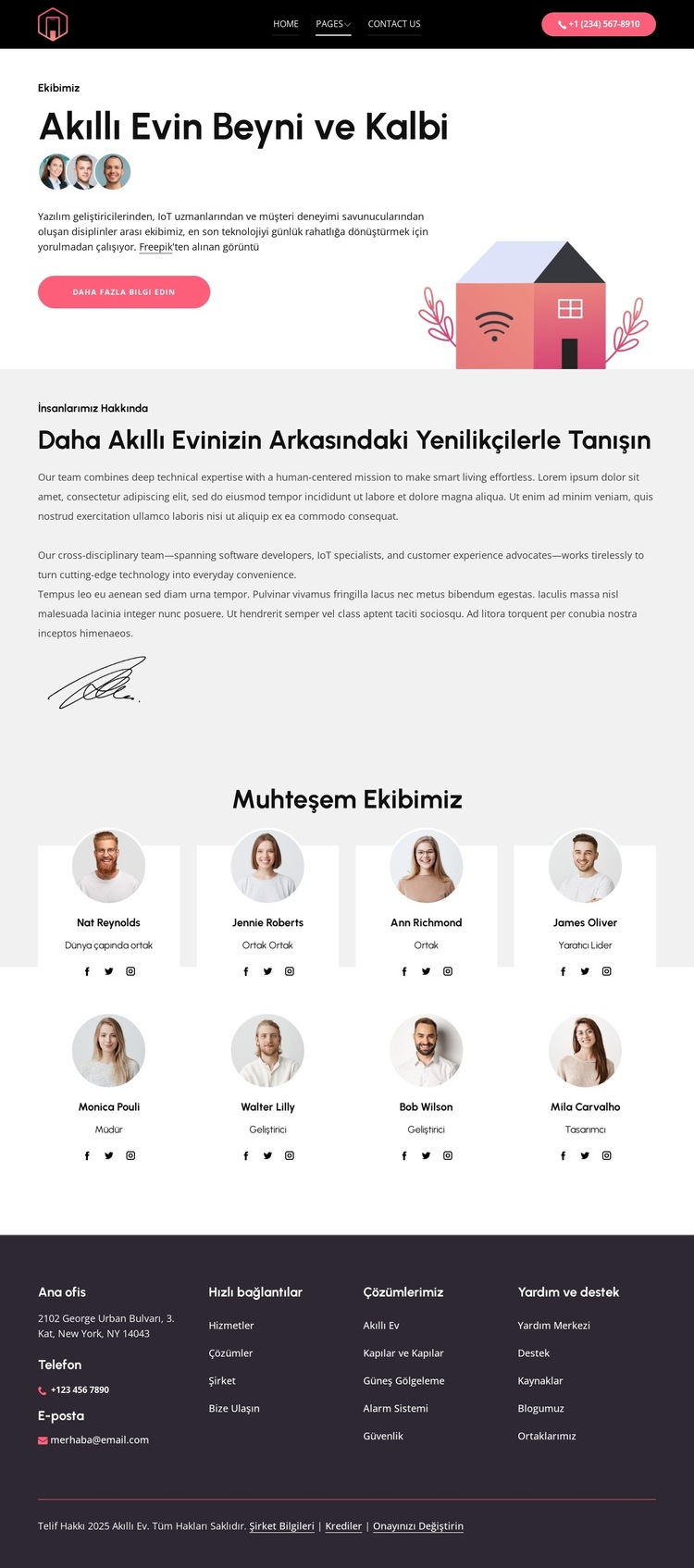 Akıllı evin kalbi Web Sitesi Şablonu